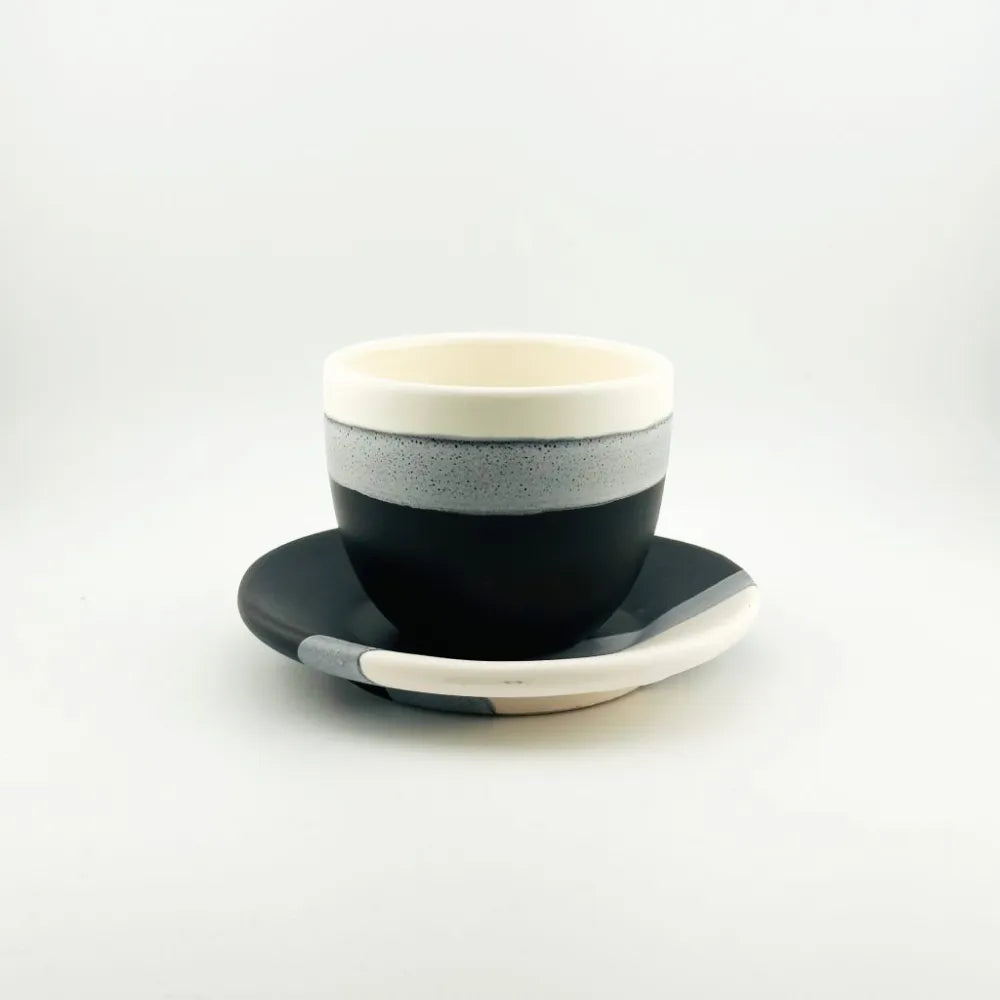 Baadaab Half And Half Black Ceramic Cup