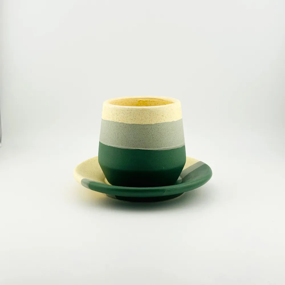 Baadaab Half And Half Green Ceramic Cup