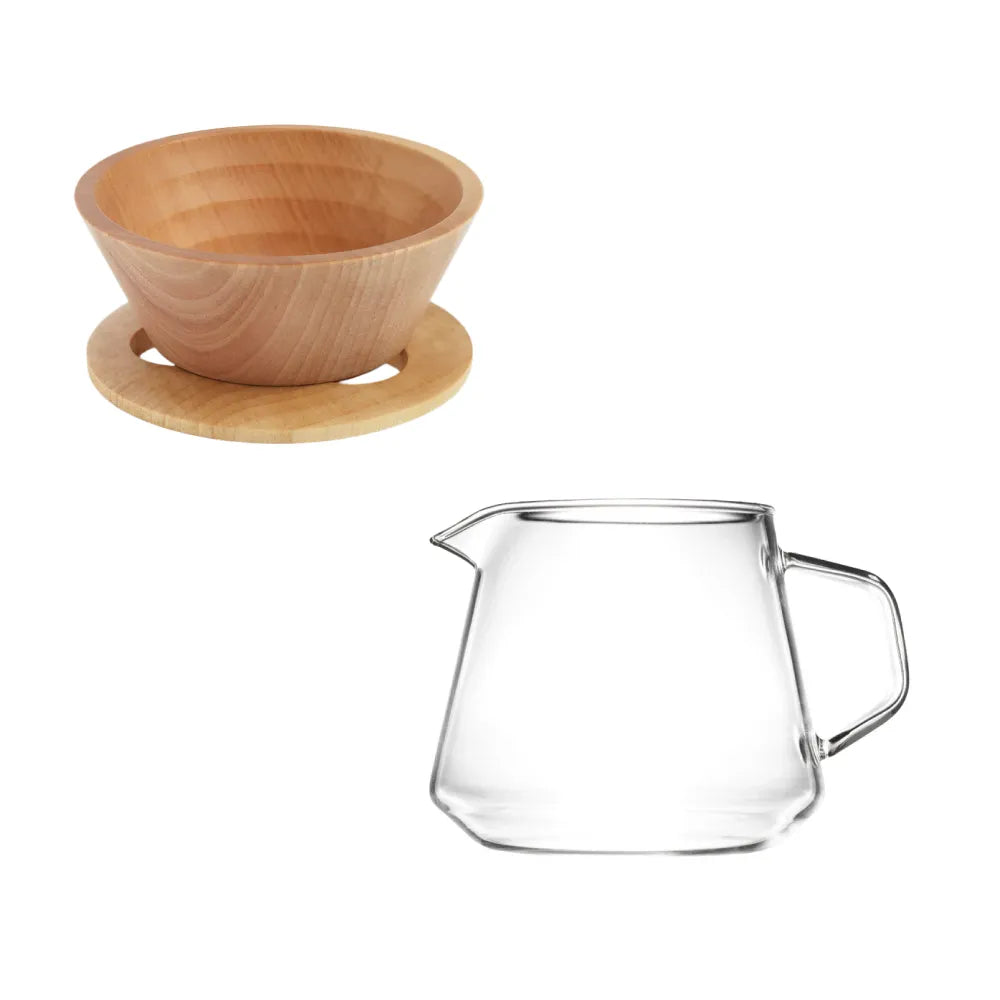 [Bundle] April Wood Coffee Dripper + Graycano Pourcano Server