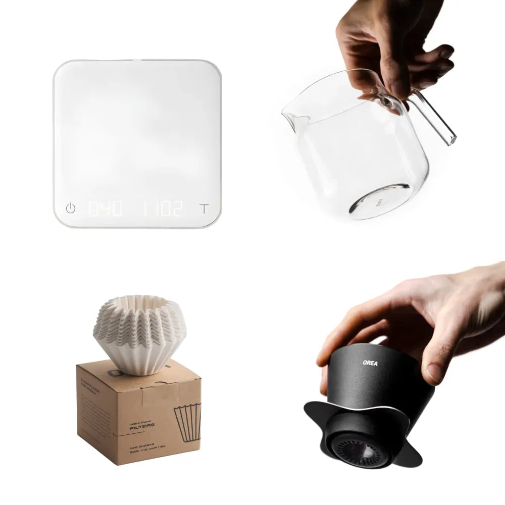 [Bundle] Acaia Pearl Coffee Scale + Orea Coffee Brewer V4 (4 brewers in 1) + Orea Z1 Server + Orea Wave Filter Paper