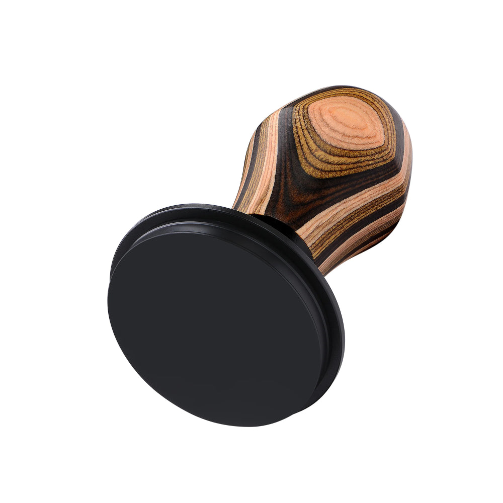 Normcore Spring-loaded Tamper V4 - Titanium PVD Coating Base - Colorful Wood