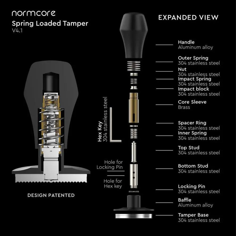 Normcore V4.1 Spring Loaded Coffee Tamper with "Click" Sound