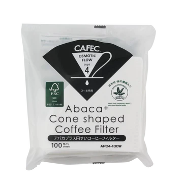 Cafec Abaca+ cone filter-4cup-100Sheets