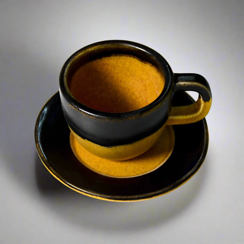 Baadaab Black Brick Ceramic Cup With Handle