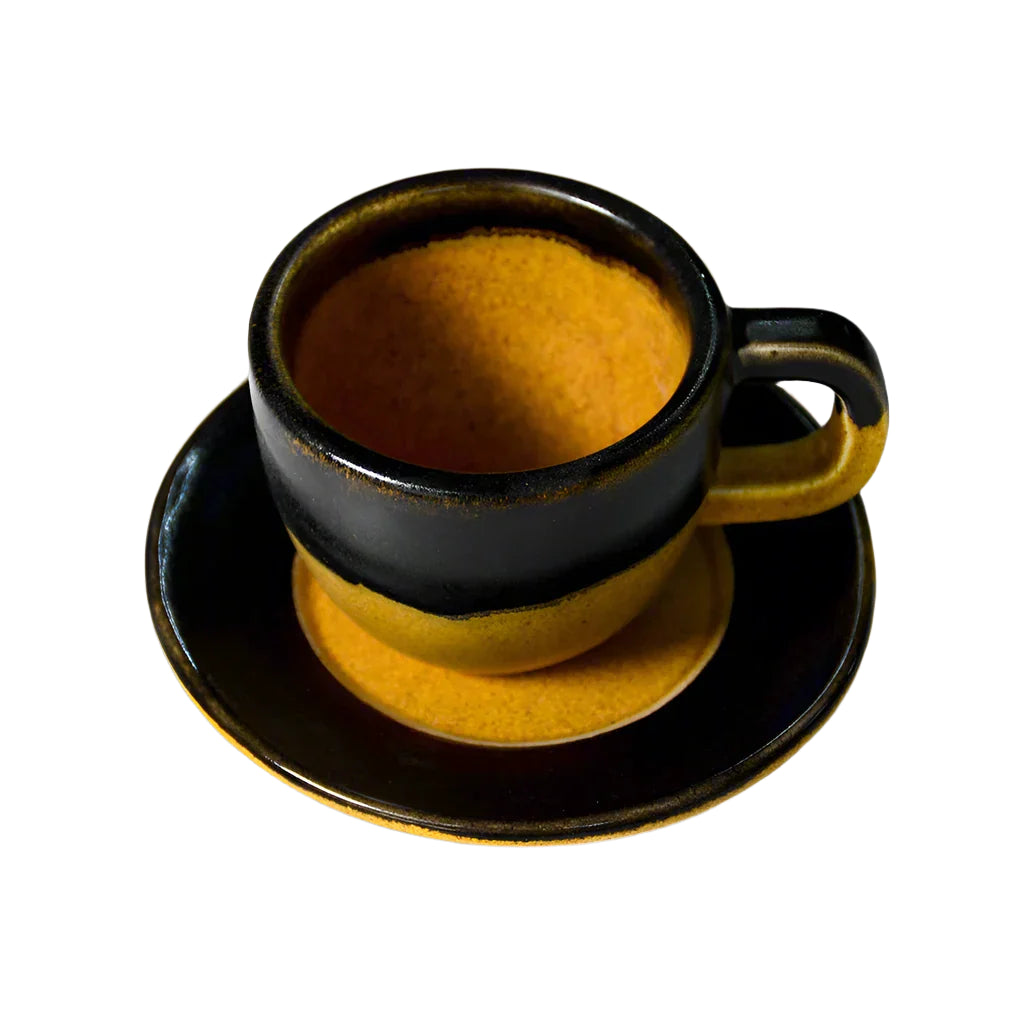 Baadaab Black Brick Ceramic Cup With Handle