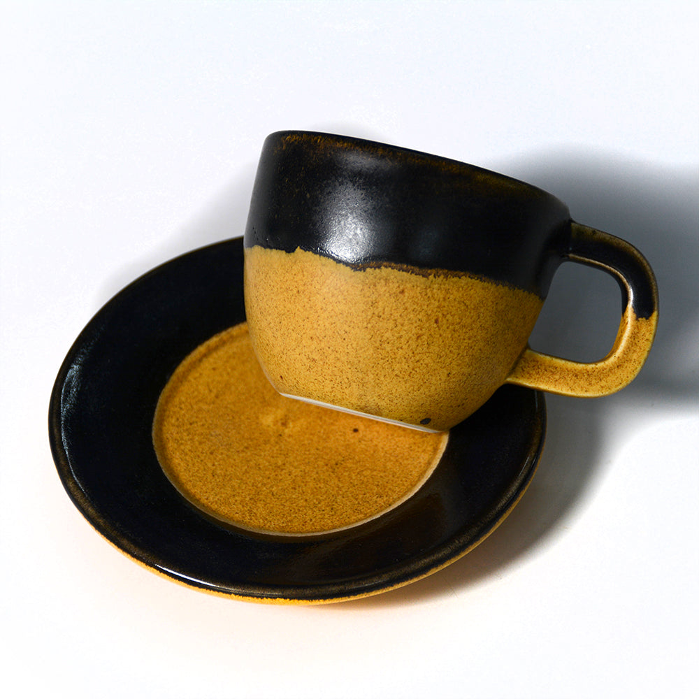 Baadaab Black Brick Ceramic Cup With Handle